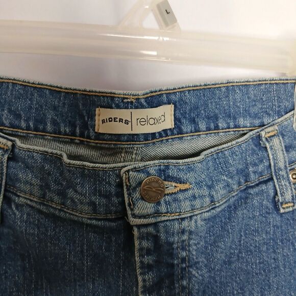 Riders by Lee Relaxed Denim Shorts Cotton Long Stretch Blue Jeans Clssic sz: 16L - Picture 5 of 6